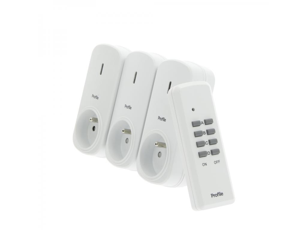PRISE RF AVEC TELECOMMANDE 1000W - 3PC