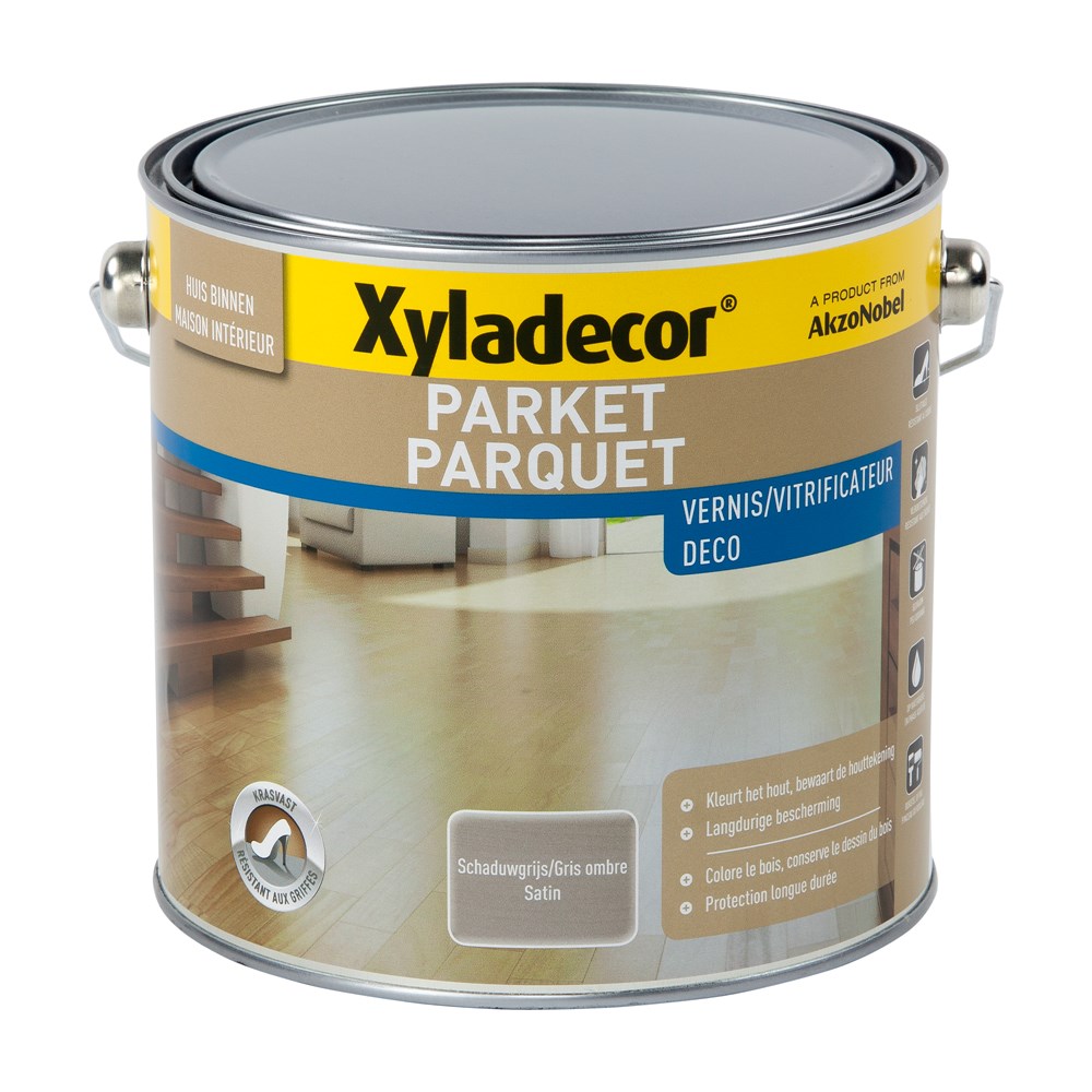 VITRIFICATEUR PARQUET SATINÉ GRIS OMBRE 2,5L