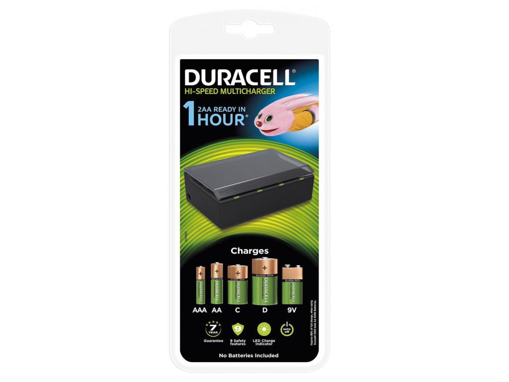 Chargeur Duracell ''Hi-Speed'' pour piles AA-, AAA-, C, D, & 9V NiMH-temps de charge 1 h-2 x AA incl.