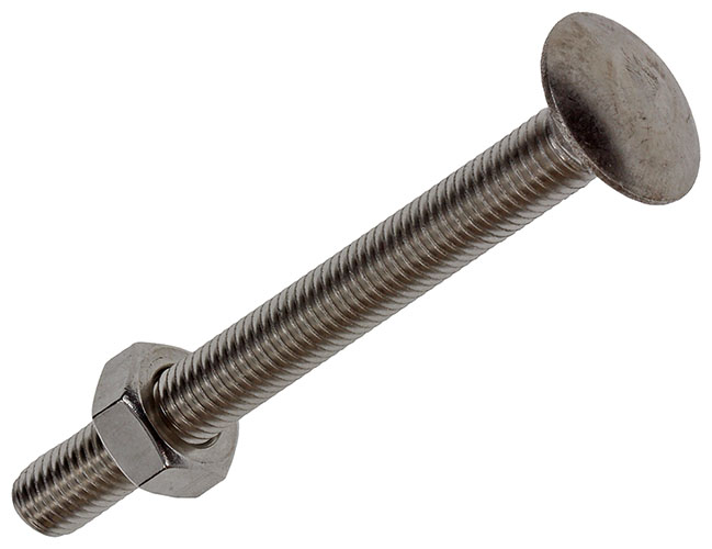 BOULON A BOIS+ECROU INOXYDABLE M10X100MM